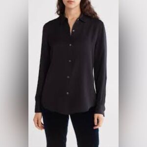 Theory Black Button-Up Blouse